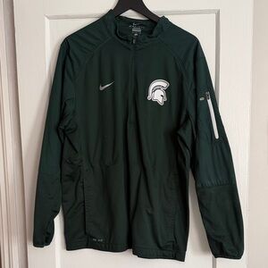 Nike Men's Green Michigan State Spartans Quarter-Zip Rain Jacket